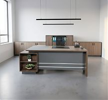 BUREAU DE DIRECTION AVEC RETOUR – BOIS MÉLAMINÉ