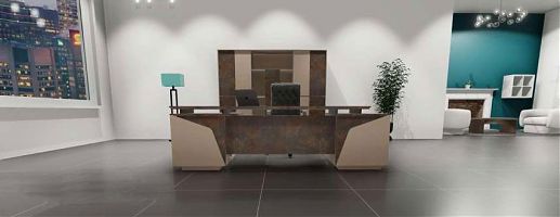 BUREAU DE DIRECTION AVEC RETOUR – BOIS MÉLAMINÉ